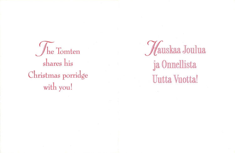 Tomten Shares Porridge Christmas Cards (Finnish Version)