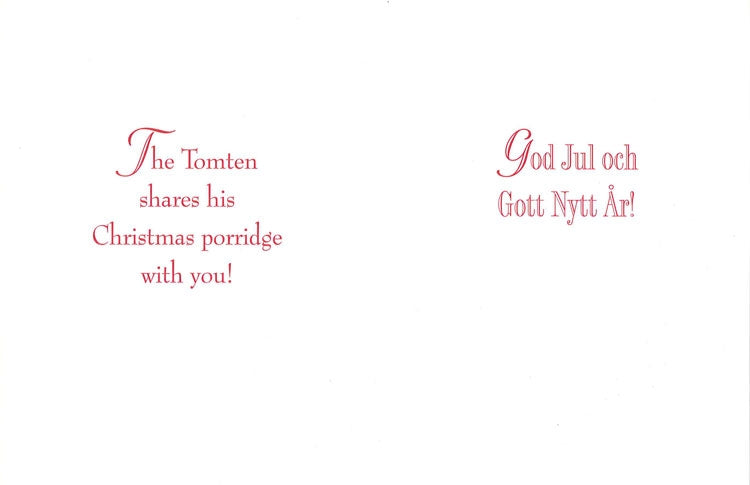 Tomten Shares Porridge Christmas Cards (Swedish Version)