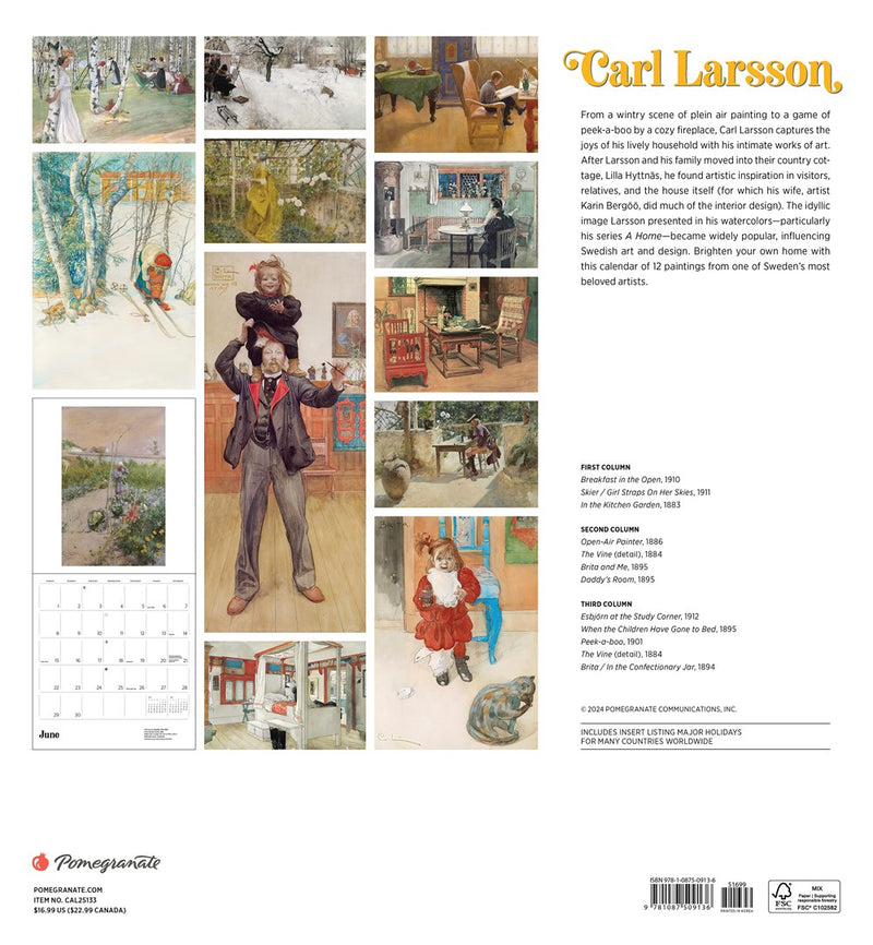 Carl Larsson 2025 Wall Calendar (coming in June)