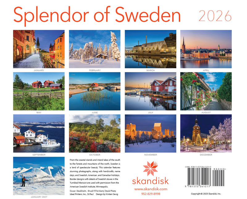 Splendor of Sweden 2026 Calendar (coming soon)