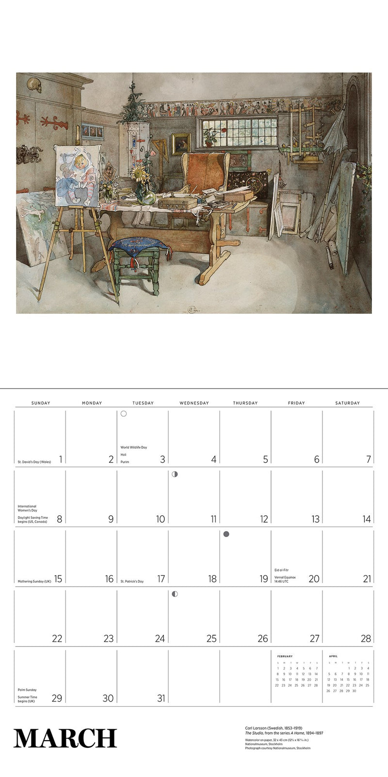 Carl Larsson 2026 Wall Calendar (coming July)