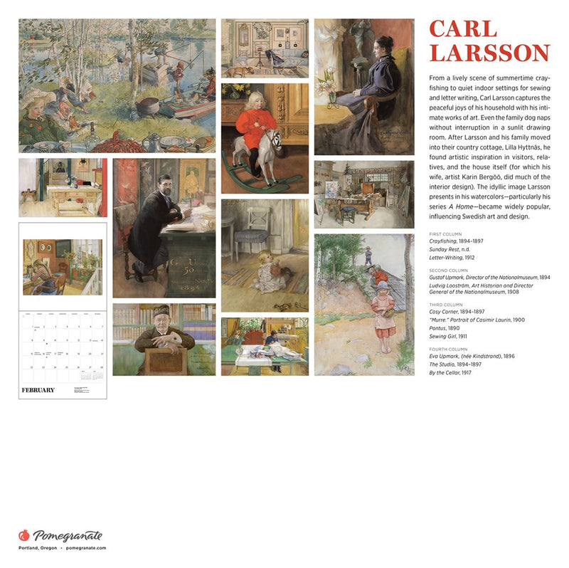 Carl Larsson 2026 Wall Calendar (coming July)