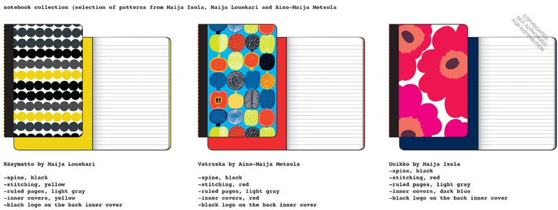 Marimekko Notebook Collection (Unikko/Poppies) - coming soon