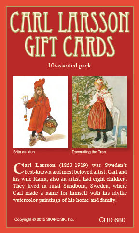 Carl Larsson Christmas Gift Enclosure Cards