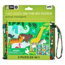 Two-Sided On-the-Go Puzzle Animal Menagerie