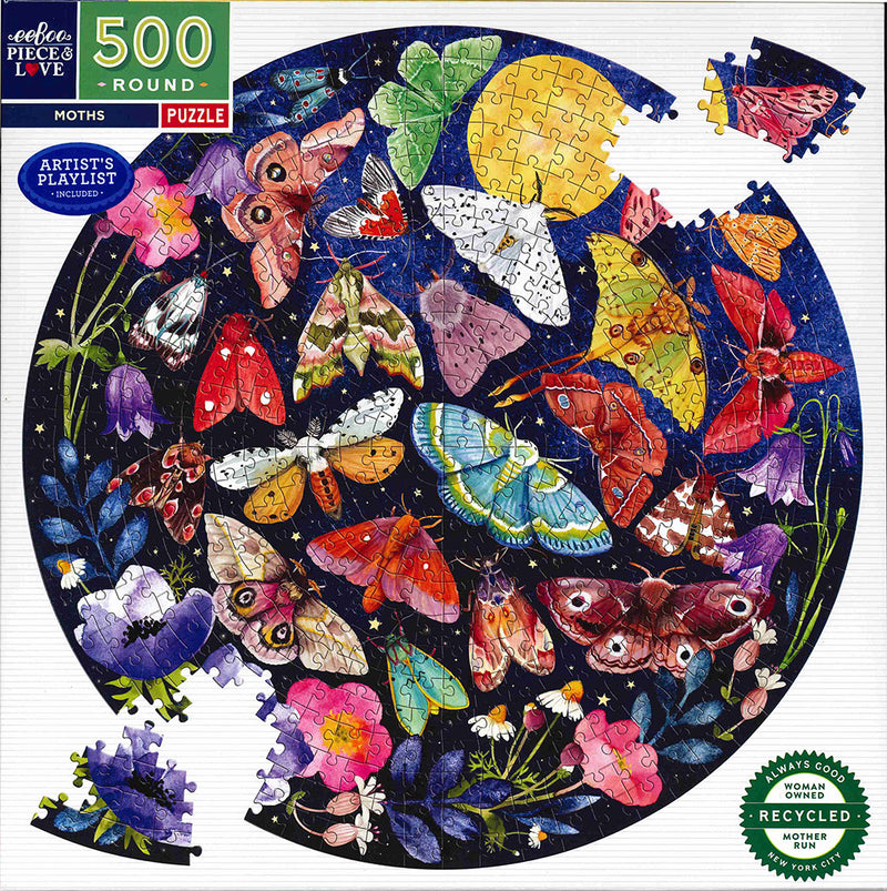 Moths 500-Piece Round Puzzle
