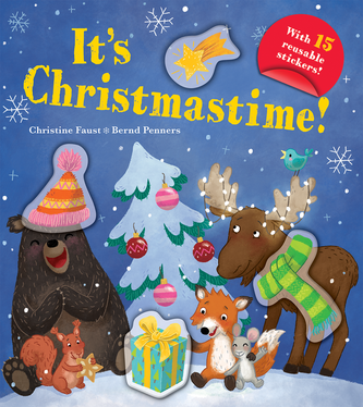 It's Christmastime! (board book with reusable stickers)