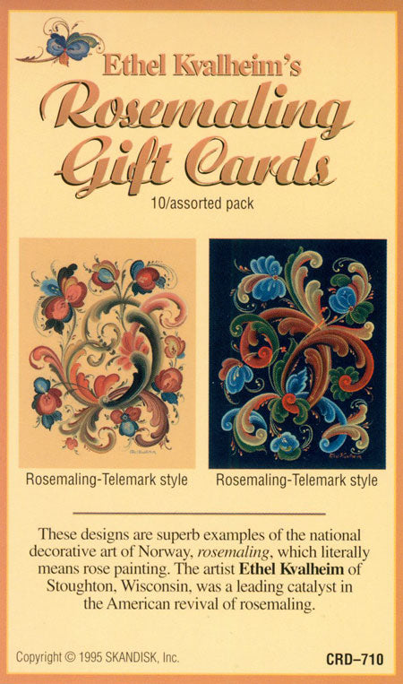 Rosemaling Gift Enclosure Cards