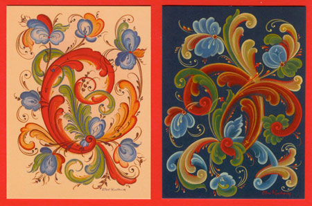 Rosemaling Gift Enclosure Cards