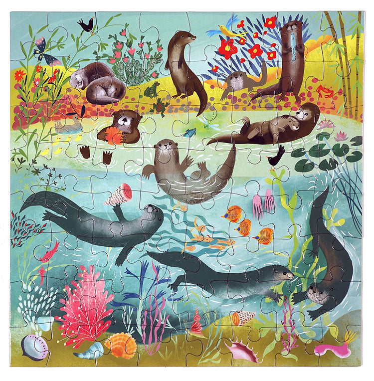 Otters at Play 64-Piece Puzzle