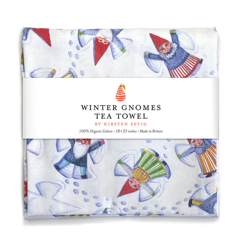 Winter Gnomes Tea Towel